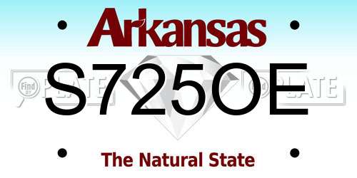 S725OE Arkansas License Plate