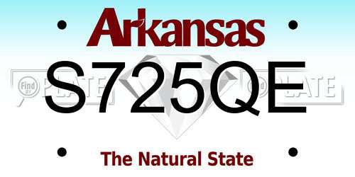 S725QE Arkansas License Plate