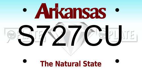 S727CU Arkansas License Plate