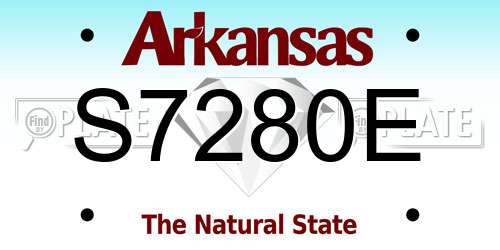 S7280E Arkansas License Plate
