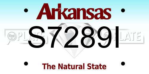 S7289I Arkansas License Plate