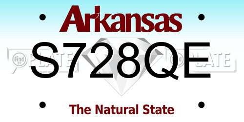S728QE Arkansas License Plate