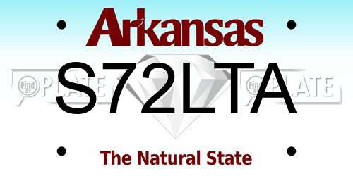 S72LTA Arkansas License Plate