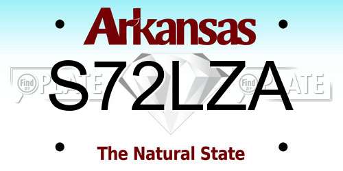 S72LZA Arkansas License Plate