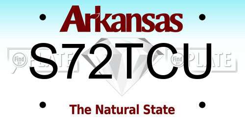 S72TCU Arkansas License Plate