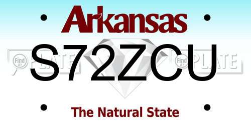 S72ZCU Arkansas License Plate