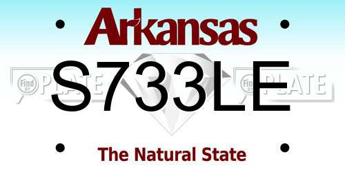S733LE Arkansas License Plate