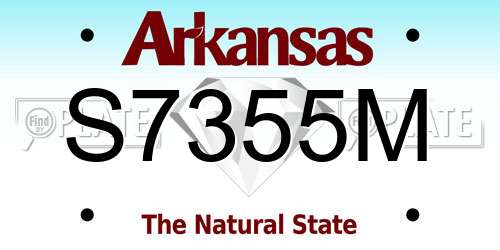 S7355M Arkansas License Plate