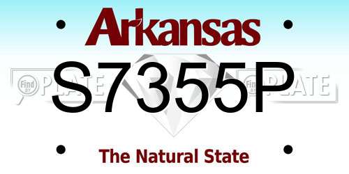 S7355P Arkansas License Plate