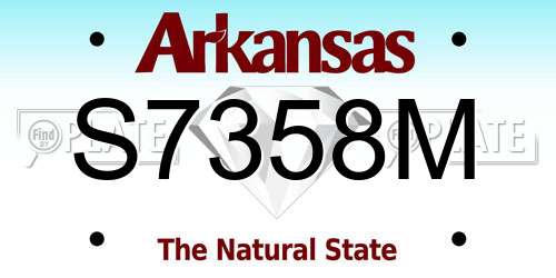 S7358M Arkansas License Plate