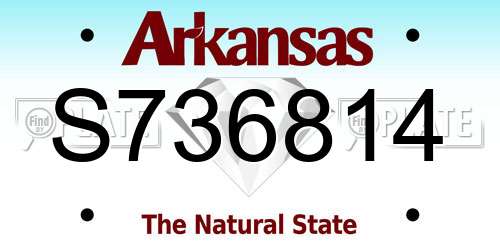 S736814 Arkansas License Plate
