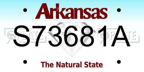 S73681A Arkansas License Plate