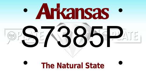 S7385P Arkansas License Plate