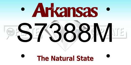 S7388M Arkansas License Plate