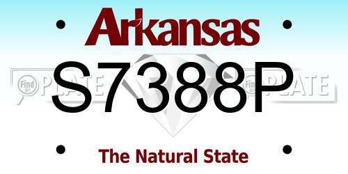 S7388P Arkansas License Plate