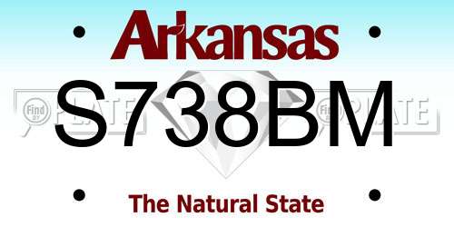 S738BM Arkansas License Plate