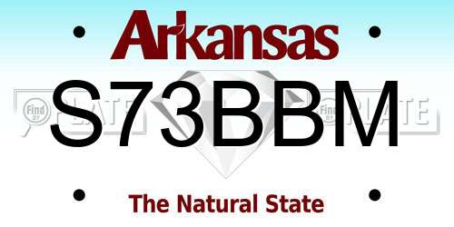 S73BBM Arkansas License Plate
