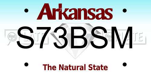 S73BSM Arkansas License Plate