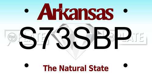 S73SBP Arkansas License Plate