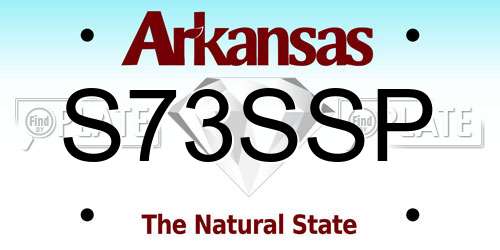 S73SSP Arkansas License Plate
