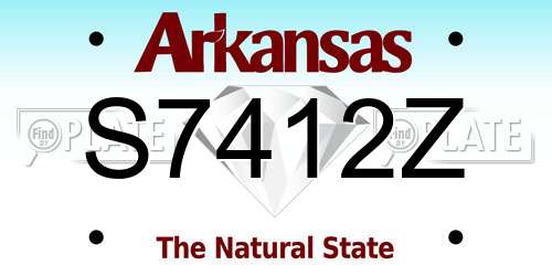 S7412Z Arkansas License Plate