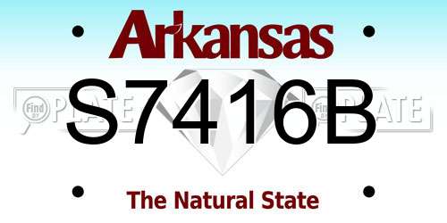 S7416B Arkansas License Plate