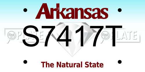 S7417T Arkansas License Plate
