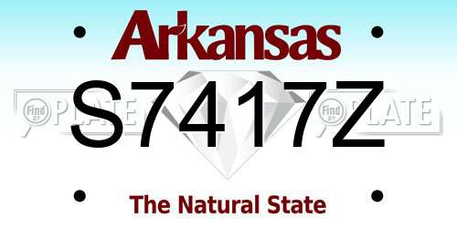 S7417Z Arkansas License Plate