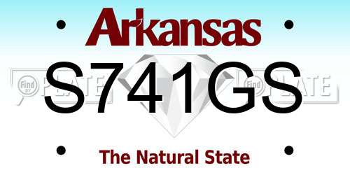 S741GS Arkansas License Plate