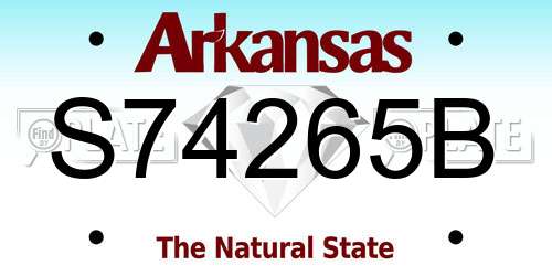 S74265B Arkansas License Plate