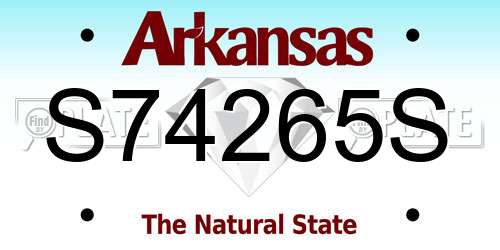 S74265S Arkansas License Plate