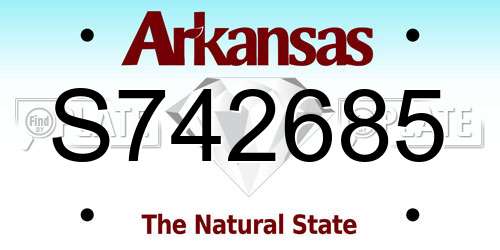 S742685 Arkansas License Plate