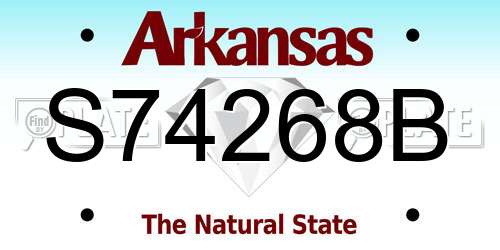 S74268B Arkansas License Plate