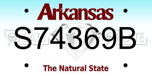 S74369B Arkansas License Plate