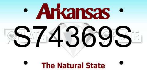 S74369S Arkansas License Plate