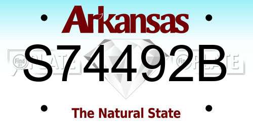 S74492B Arkansas License Plate