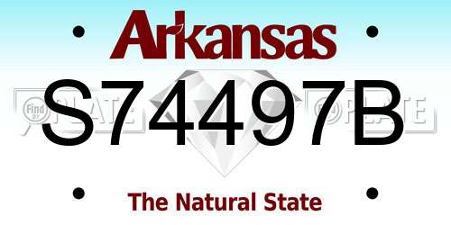 S74497B Arkansas License Plate
