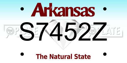 S7452Z Arkansas License Plate