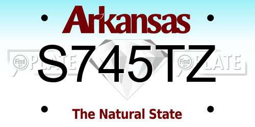 S745TZ Arkansas License Plate