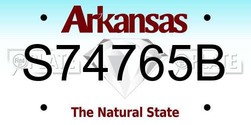 S74765B Arkansas License Plate