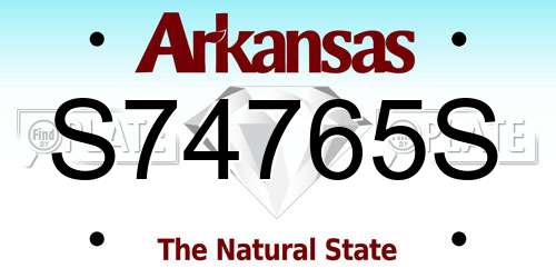 S74765S Arkansas License Plate