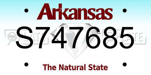 S747685 Arkansas License Plate