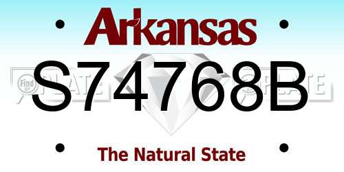 S74768B Arkansas License Plate