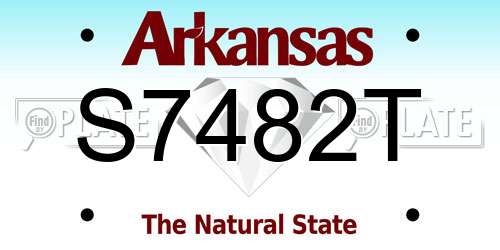 S7482T Arkansas License Plate