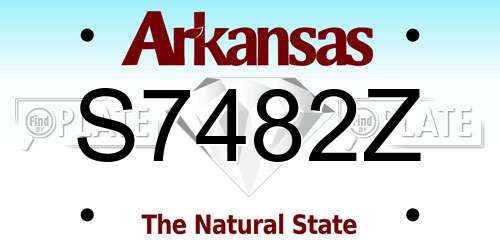 S7482Z Arkansas License Plate
