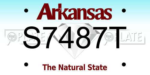 S7487T Arkansas License Plate