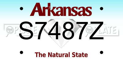 S7487Z Arkansas License Plate