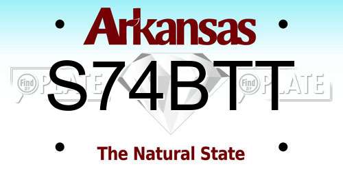 S74BTT Arkansas License Plate