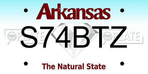 S74BTZ Arkansas License Plate