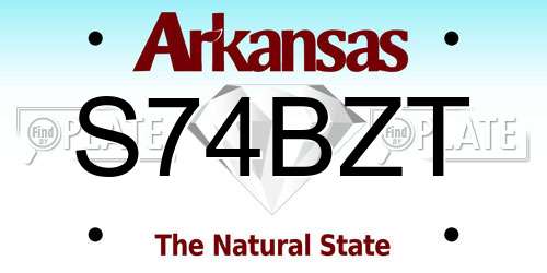 S74BZT Arkansas License Plate